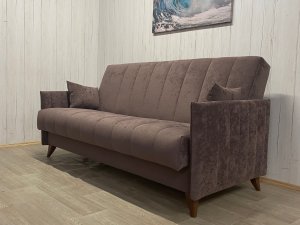 Диван Престиж-3 НПБ, велюр Sensey Dusty plum в Ноябрьске - noyabrsk.magazin-mebel74.ru | фото