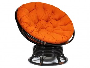 Кресло-качалка Papasan w 23/01 B с подушкой Antique brown, ткань Оранжевый в Ноябрьске - noyabrsk.magazin-mebel74.ru | фото