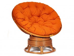 Кресло-качалка Papasan w 23/01 B с подушкой Cognac, ткань Оранжевый в Ноябрьске - noyabrsk.magazin-mebel74.ru | фото