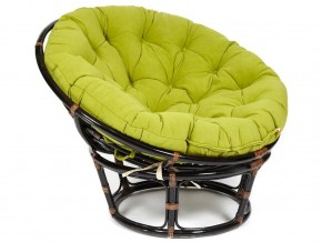 Кресло Papasan 23/01 W с подушкой Antique brown, флок Олива в Ноябрьске - noyabrsk.magazin-mebel74.ru | фото