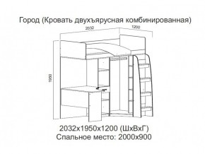 Кровать двухъярусная комбинированная в Ноябрьске - noyabrsk.magazin-mebel74.ru | фото