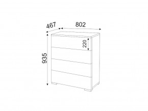 М05 (ручка брусок) Комод (4 ящика) в Ноябрьске - noyabrsk.magazin-mebel74.ru | фото