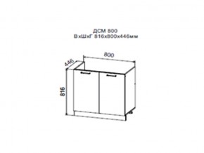 Шкаф нижний ДСМ800 под мойку в Ноябрьске - noyabrsk.magazin-mebel74.ru | фото