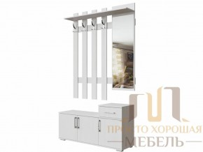 Вешалка с зеркалом 0,8 м №3 Ясень Анкор светлый в Ноябрьске - noyabrsk.magazin-mebel74.ru | фото